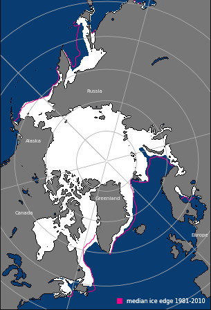 Arctic Sea Ice Extent in March 2022