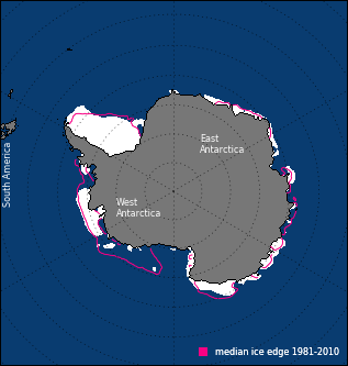 Antarctic Sea Ice Extent in February 2018