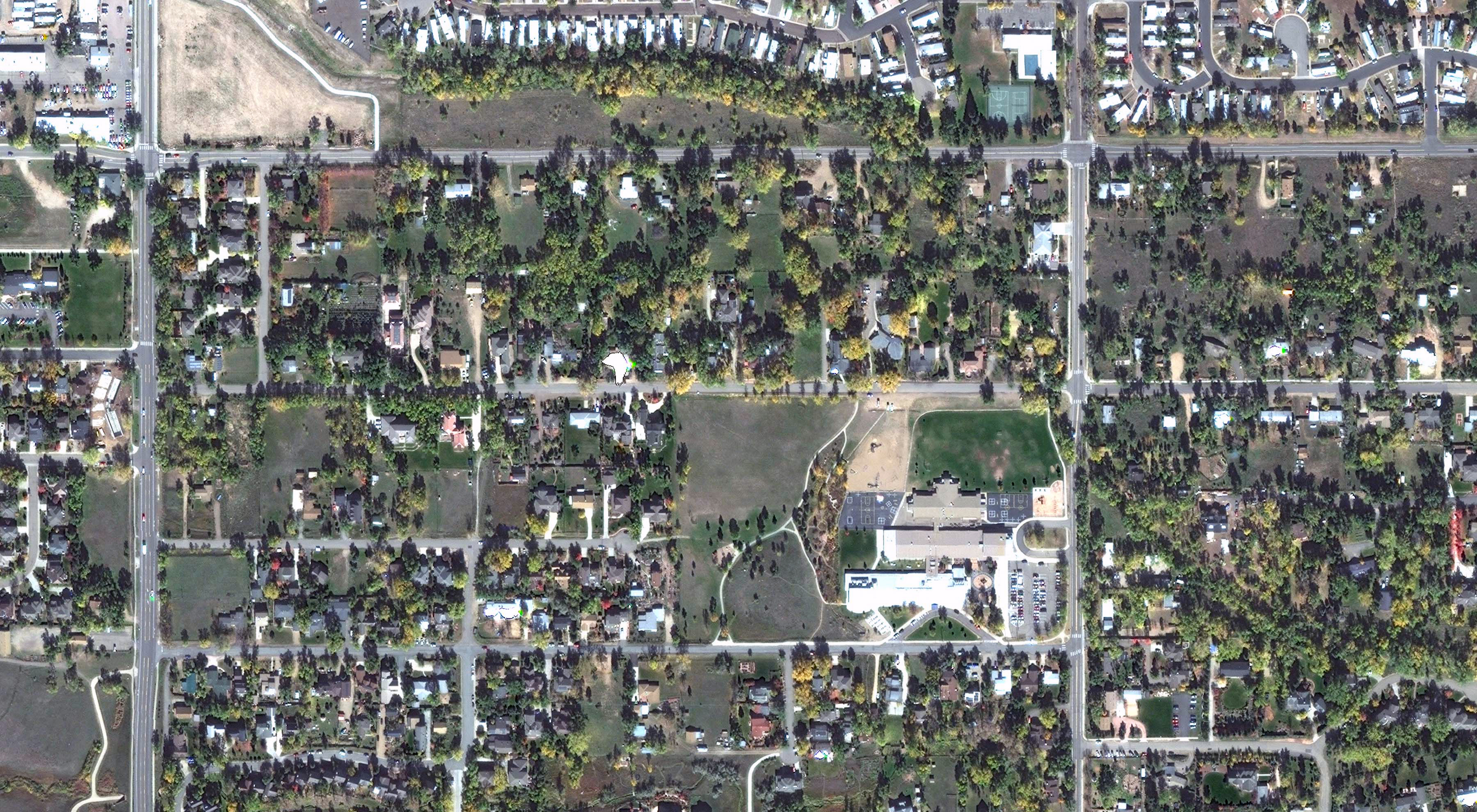 Aerial image of Boulder before the 2013 flood