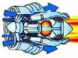 a drawing of a jet engine