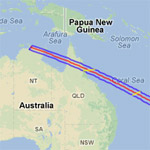 Map of Path of November 2012 Solar Eclipse in Australia