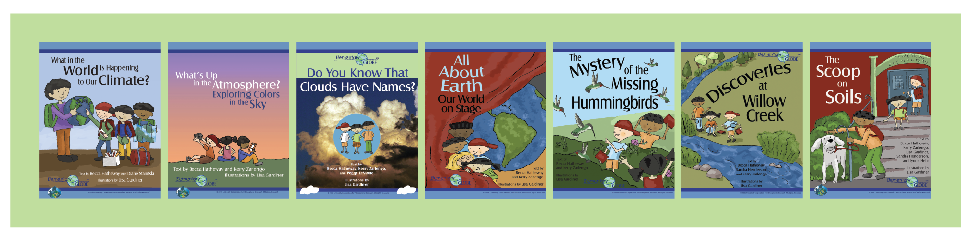 Covers of the Elementary GLOBE storybooks