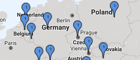 Map example 1 of connections in Germany