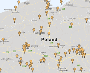 Connections map example 2 showing Poland