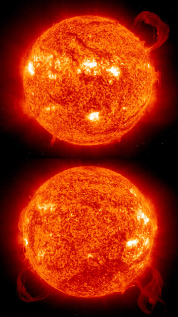 Solar Prominences - Sept. 1999 & March 2003 - Ultraviolet SOHO images