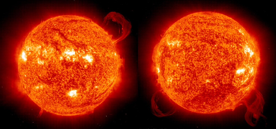 Solar Prominences - Sept. 1999 & March 2003 - Ultraviolet SOHO images