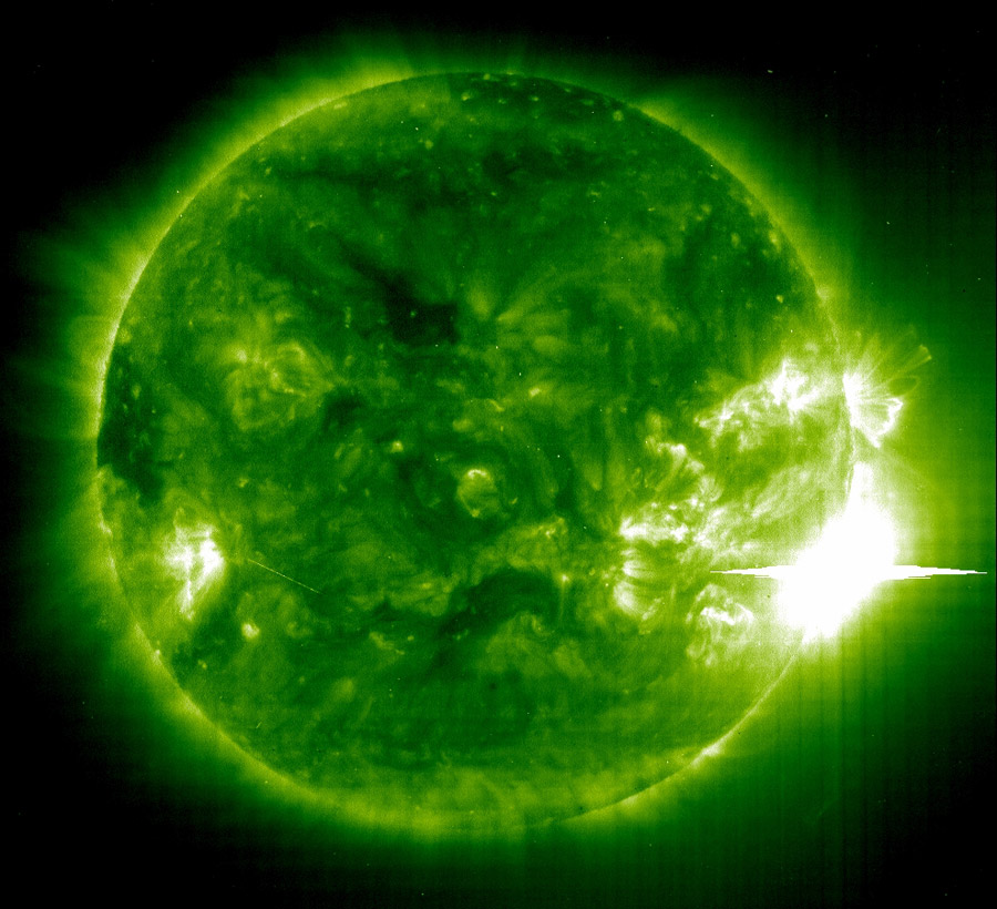 Ultraviolet image of a solar flare from November 2003