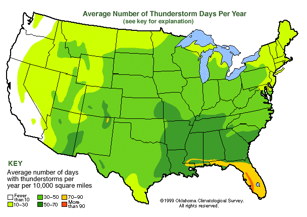 Where Thunderstorms Happen | Center for Science Education