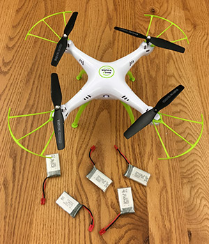 UAV with five batteries