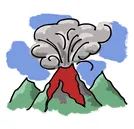 an erupting volcano