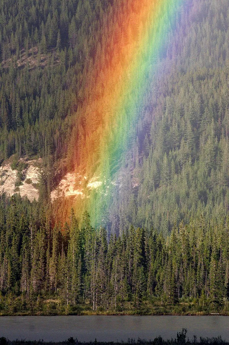 photo of a rainbow showing all the colors in the visible light spectrum