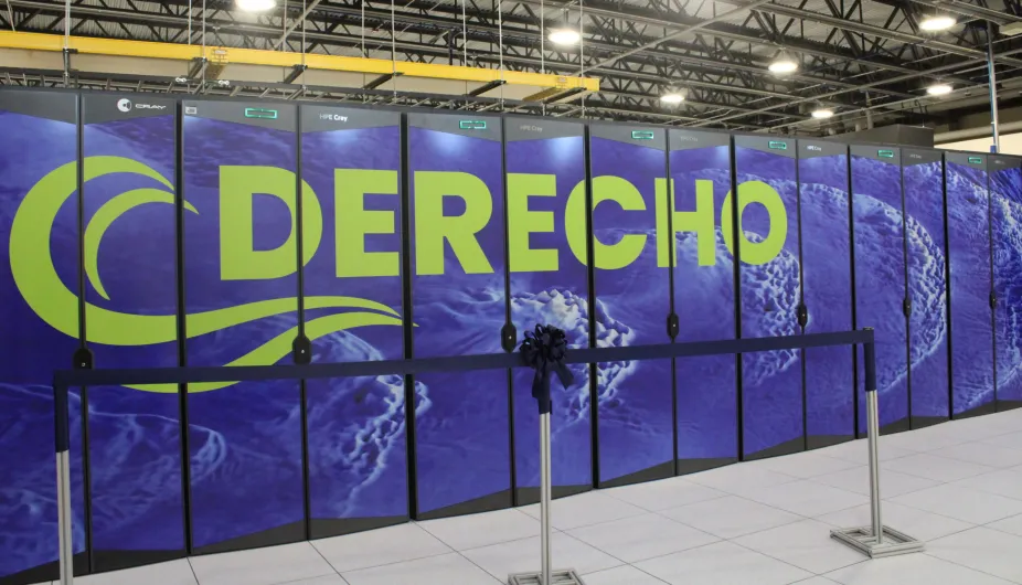 photo of NCAR's newest supercomputer, named Derecho