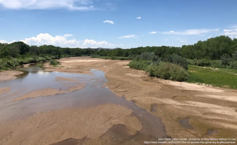 The Rio Grande River has gone dry in Albuquerque