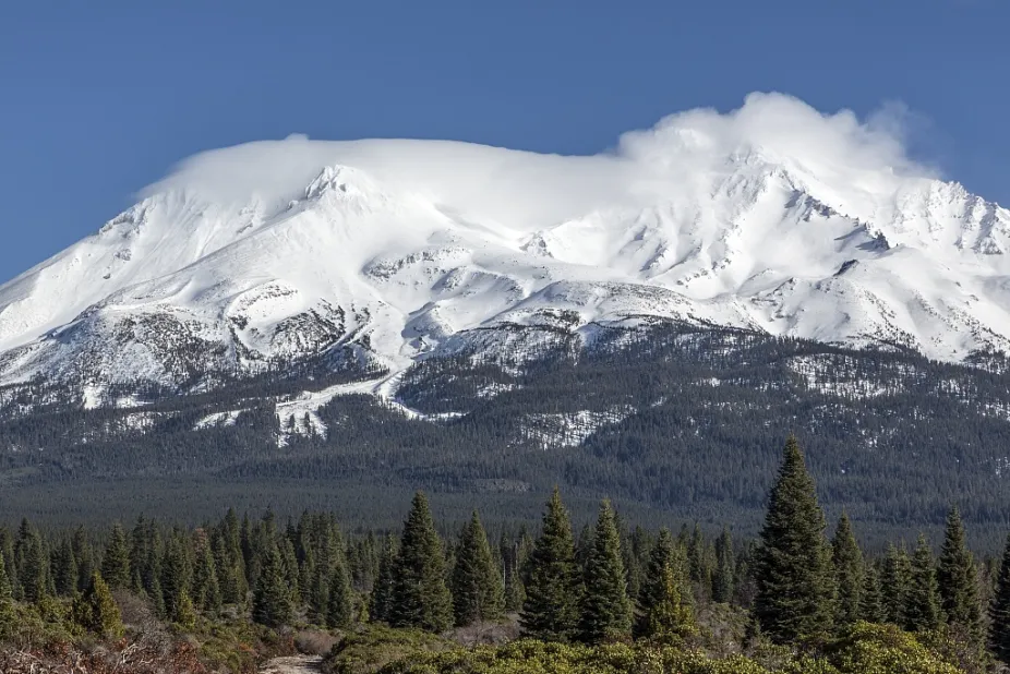 Snow on Mount Shasta, CA