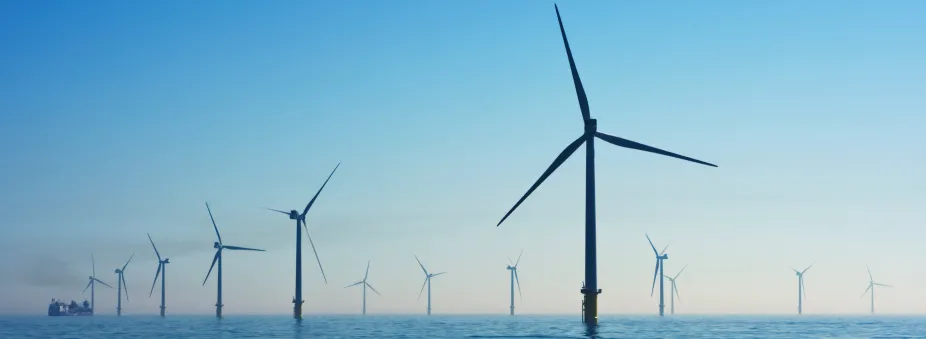 wind turbines in the ocean