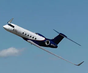 Photo of an airplane climbing