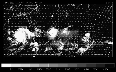 Satellite image superimposed over map of Southeastern US and Carribean