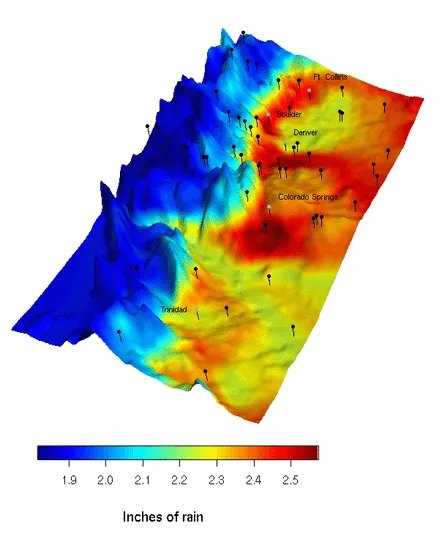 Color 3D map of Colorado's Front Range