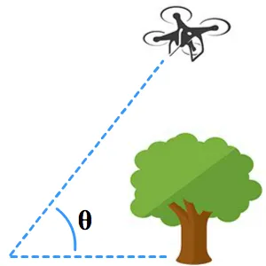Illustration of how to calculate how far off the ground a drone is flying