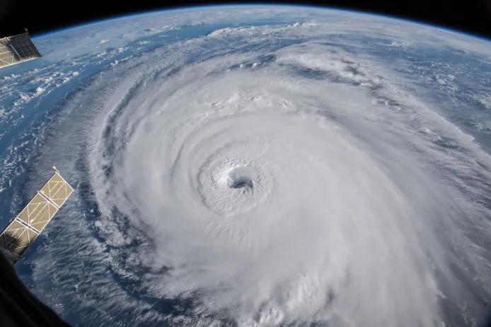 Satellite photo of a hurricane