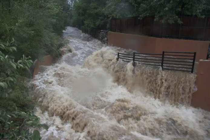 Flash flooding along Bear Creek in Boulder, CO