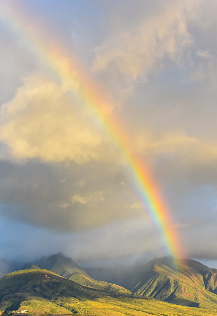 Rainbow in the mountains of Maui, Hawaii