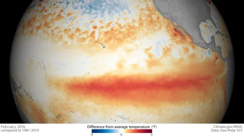 Large Feb 2016 temperature anomaly map