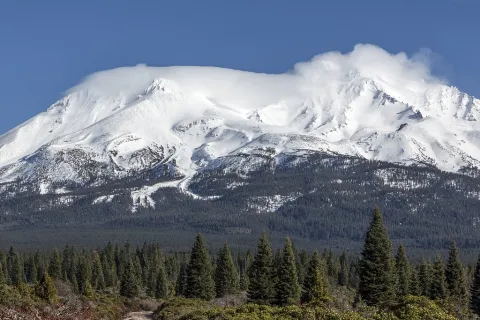 Snow on Mount Shasta, CA