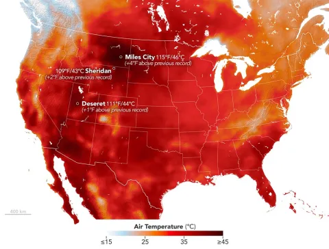 Heat dome map