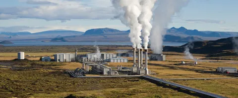 A geothermal power plant in Iceland